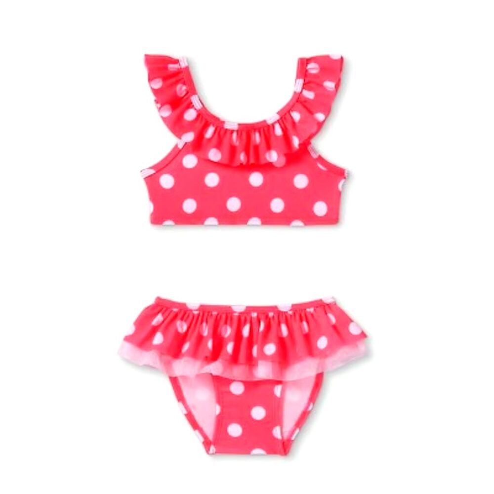 Toddler Girls Polka Dot Print Two Piece Swimsuit by Cat & Jack (Sz 3T) Noen Pink